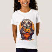 Spooky Sloth Vampire Halloween Schattige en grieze T-shirt (Voorkant)