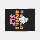 Spooky SLP Spraaktaal Patholoog Schattige Ghost Fleece Deken (Voorkant (Horizontaal))