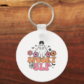 Spooky SLP Spraaktaal Patholoog Schattige Ghost Sleutelhanger (Voorkant)