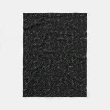 Spooky Small Black Cat Nap Fleece Blanket (zwart)