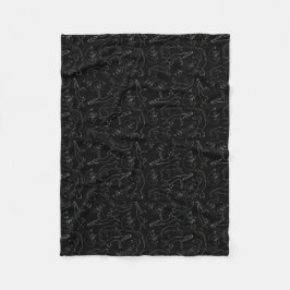 Spooky Small Black Cat Nap Fleece Blanket (zwart) Deken