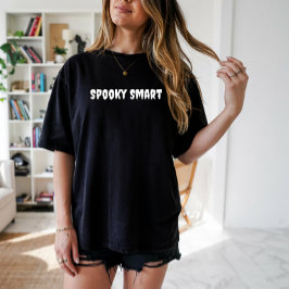 Spooky Smart white typografie T-shirt