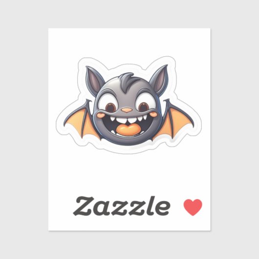 Spooky Smiles: Halloween Bat Sticker (Vel)