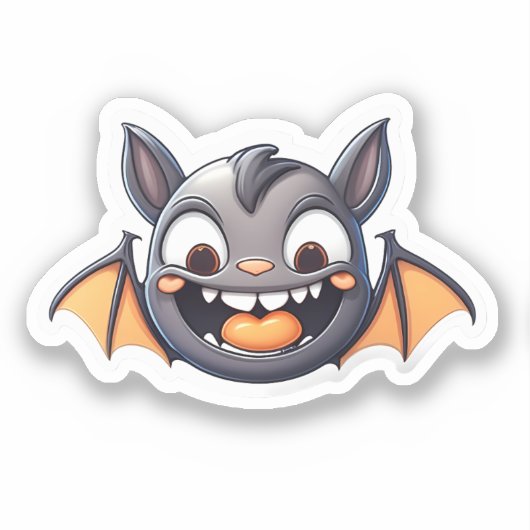 Spooky Smiles: Halloween Bat Sticker (Voorkant)