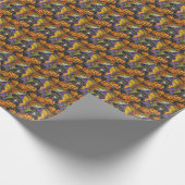 Spooky smoking kat Halloween heks en pompoen Cadeaupapier (Hoek)