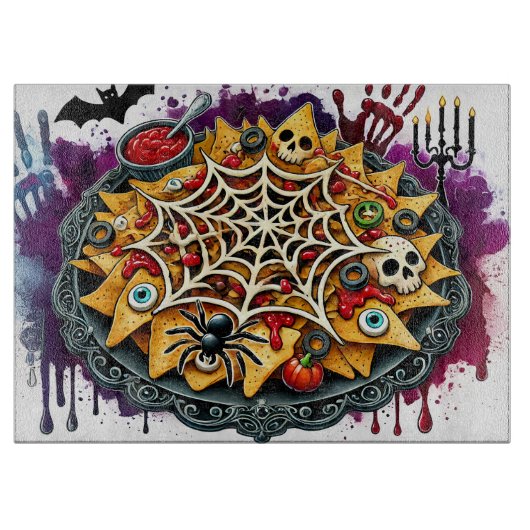 Spooky snack kunst voor Halloween feesten Snijplank (Voorkant)
