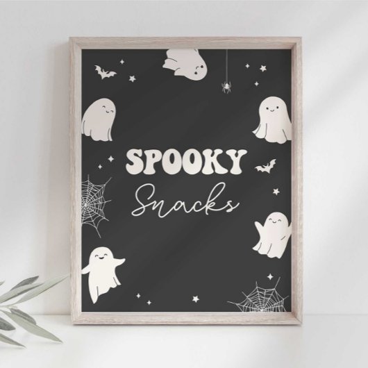 Spooky Snacks Halloween Party Sign Poster