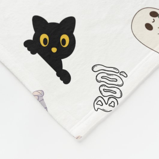 Spooky Snuggle Squad: Halloween Fleece Deken (Hoek)