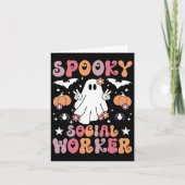 Spooky Social Worker Halloween Best Social Workers Kaart (Voorkant)