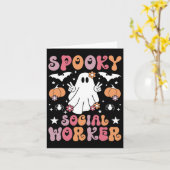 Spooky Social Worker Halloween Best Social Workers Kaart (Gele Bloem)