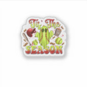 Spooky Softball Costume Funny Halloween Tis The Se Sticker (Voorkant)