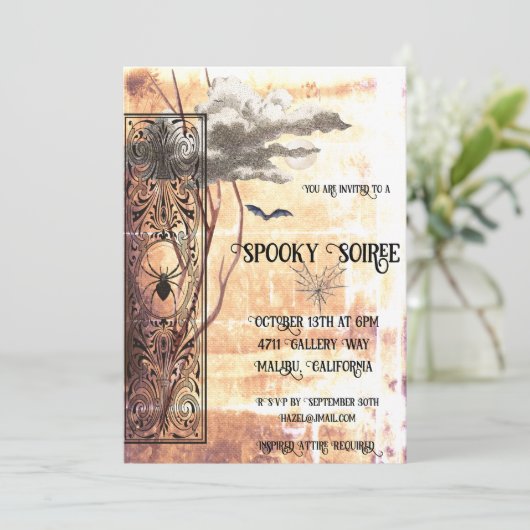 Spooky Soiree Feestdagenkaart (Staand voorkant)