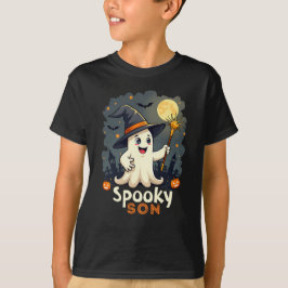 Spooky Son Halloween Ghost met Witch Pet T-shirt