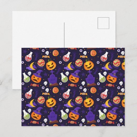 Spooky Spectacle: De Geest van Halloween Feestdagenkaart (Voorkant / Achterkant)