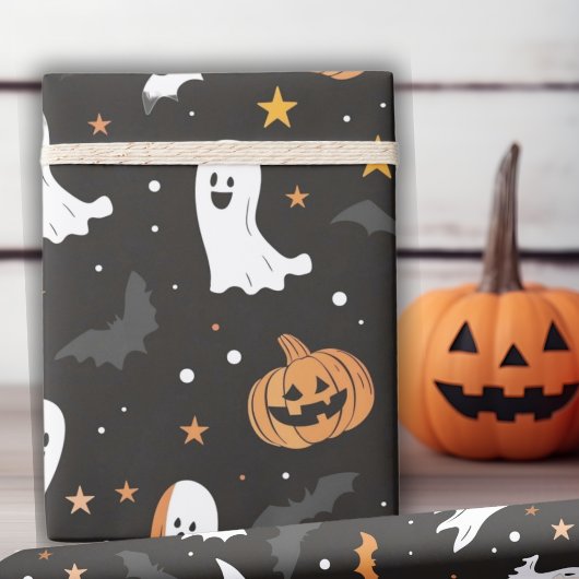 Spooky Specters en Ghoulish Gourds Halloween Cadeaupapier