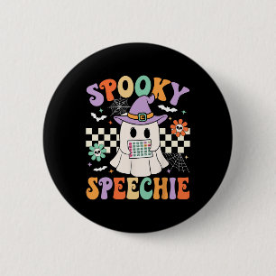 Spooky Speechie Spraaktherapie Halloween Retro SLP Ronde Button 5,7 Cm
