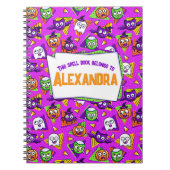 Spooky Spell Book Halloween Personalized Notebook Notitieboek (Voorkant)