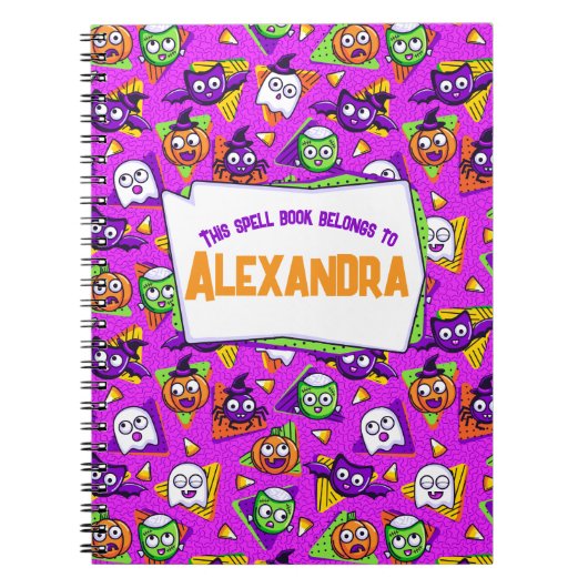 Spooky Spell Book Halloween Personalized Notebook Notitieboek (Voorkant)