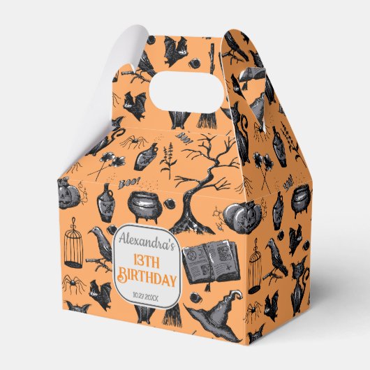 Spooky Spellbinding Halloween Verjaardagsfeestje Bedankdoosjes (Voorkant Zijde)