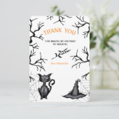 Spooky Spellbinding Halloween Verjaardagsfeestje Bedankkaart (Staand voorkant)