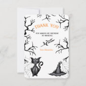 Spooky Spellbinding Halloween Verjaardagsfeestje Bedankkaart (Voorkant)