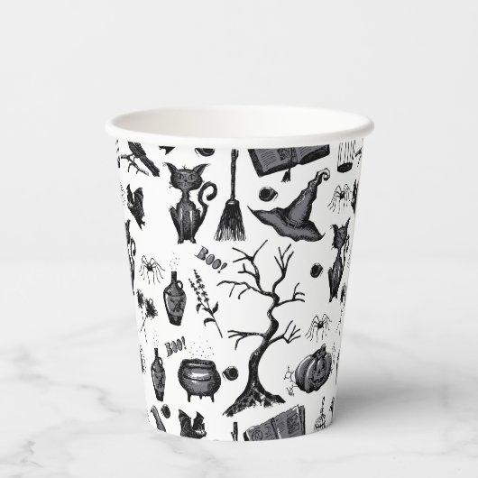 Spooky Spellbinding Halloween Verjaardagsfeestje Papieren Bekers (Achterkant)