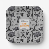 Spooky Spellbinding Halloween Verjaardagsfeestje Papieren Bordje (Voorkant)