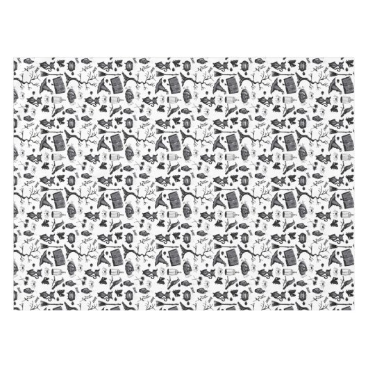 Spooky Spellbinding Halloween Verjaardagsfeestje Tafelkleed (Voorkant (Horizontaal))