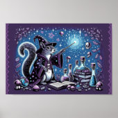 Spooky Spellcaster: Halloween Squirrel Wizard Poster (Voorkant)
