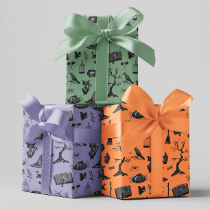 Spooky Spells Halloween Kids Verjaardagsfeestje Inpakpapier Vel