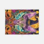 Spooky Sphynx kat Halloween heks en pompoen Fleece Deken (Voorkant (Horizontaal))