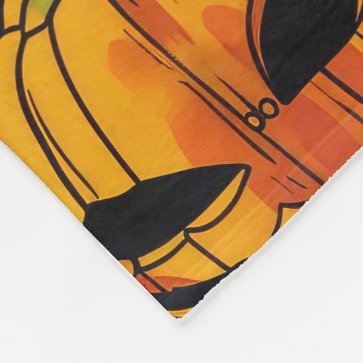 Spooky Sphynx kat Halloween heks en pompoen Fleece Deken (Hoek)