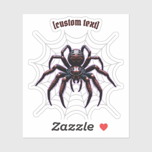 Spooky Spider – Aangepaste tekst & gesneden vinyl  Sticker (Vel)
