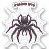 Spooky Spider – Aangepaste tekst & gesneden vinyl  Sticker (Voorkant)