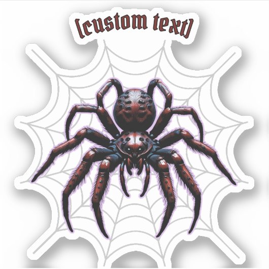 Spooky Spider – Aangepaste tekst & gesneden vinyl  Sticker (Voorkant)