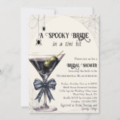 Spooky Spider Bow Martini Halloween Vrijgezellenfe Kaart (Voorkant)