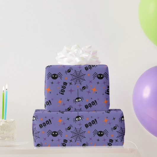 Spooky Spider, Cobweb Gift Wrapping Paper Boo! Cadeaupapier (Feestgeschenken)