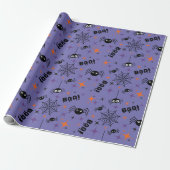 Spooky Spider, Cobweb Gift Wrapping Paper Boo! Cadeaupapier (Uitgerold)