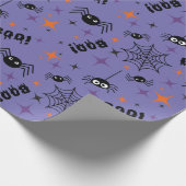 Spooky Spider, Cobweb Gift Wrapping Paper Boo! Cadeaupapier (Hoek)
