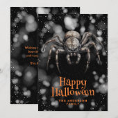 Spooky Spider Cobweb Happy Halloween Kaart (Voorkant / Achterkant)
