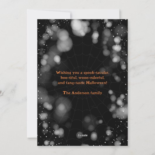 Spooky Spider Cobweb Happy Halloween Kaart (Achterkant)