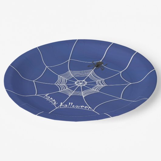 Spooky Spider die Happy Halloween Web spinnen Papieren Bordje (Gekanteld)
