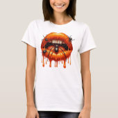 Spooky Spider Drip Lips T-shirt (Voorkant)