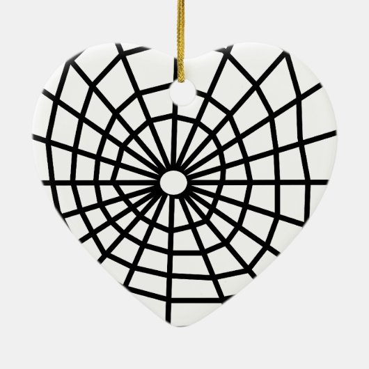 Spooky Spider en Web Keramisch Ornament (Achterkant)