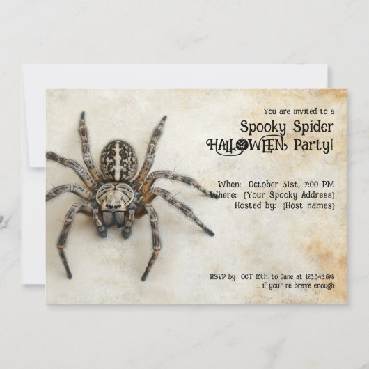 Spooky Spider HALLOWEEN Party! Kaart (Voorkant)