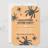 Spooky Spider Happy Halloween Party Uitnodiging (Voorkant)