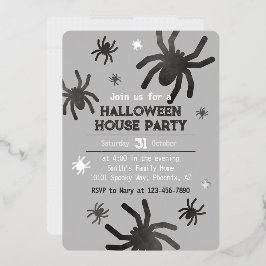 Spooky Spider Happy Halloween Party Uitnodiging