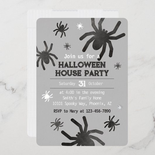 Spooky Spider Happy Halloween Party Uitnodiging (Envelop)