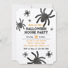 Spooky Spider Happy Halloween Party Uitnodiging