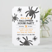 Spooky Spider Happy Halloween Party Uitnodiging (Staand voorkant)